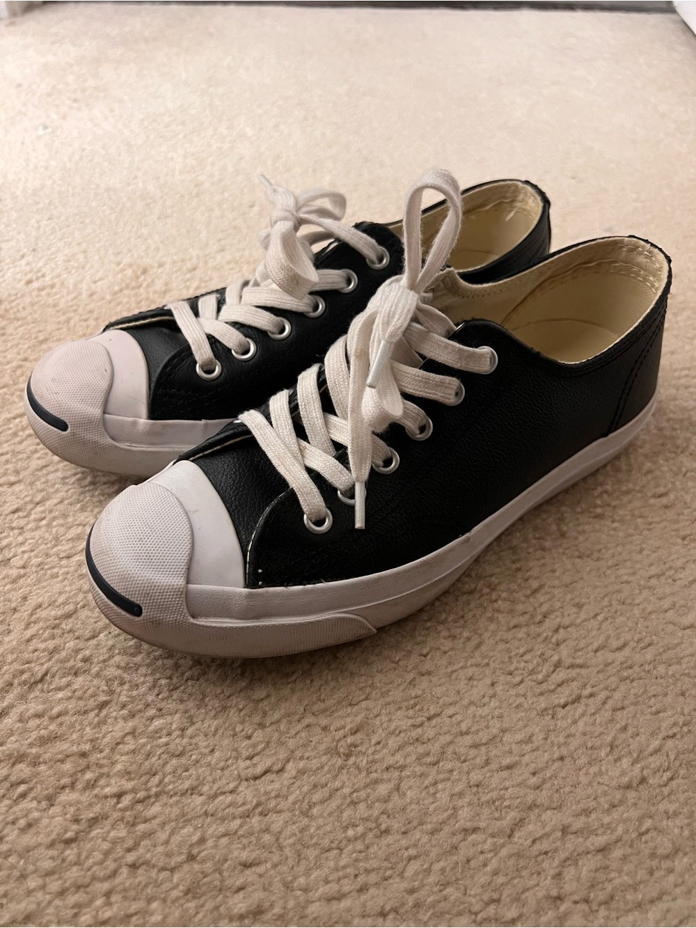 Converse Jack Purcell Leather Black and White Low-Top Sneakers